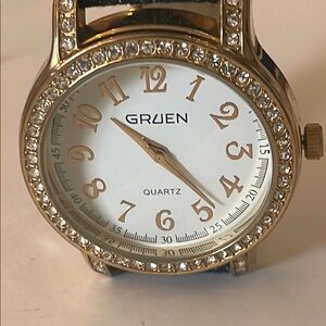 Gruen Gold and White Quartz Watch working